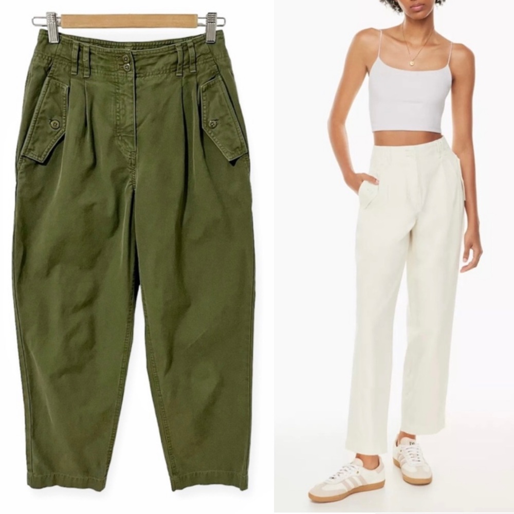 Wilfred Olive Green High-Waist Cargo Tapered Pants
